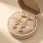 Triple Crystal Heart Drop Earrings