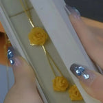 Triple Flower Tassel Necklace