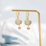 Tulip Crystal Floral Minimalist Gift Hoop Earrings