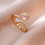 Tulip Crystal Open Index Finger Ring