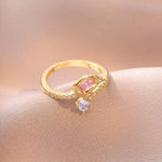 Tulip Crystal Open Index Finger Ring
