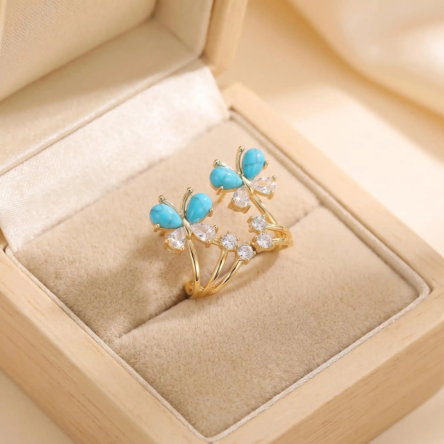Turquoise Butterfly Stud Earrings