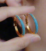 Turquoise Crystal Hoop Earrings