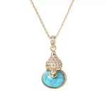 Turquoise Gourd Chinese Neck Jewelry Set