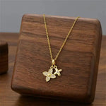 Twin Bloom Pendant Necklace
