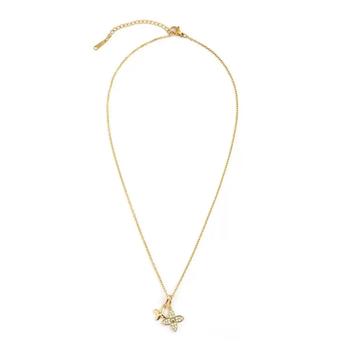 Twin Bloom Pendant Necklace