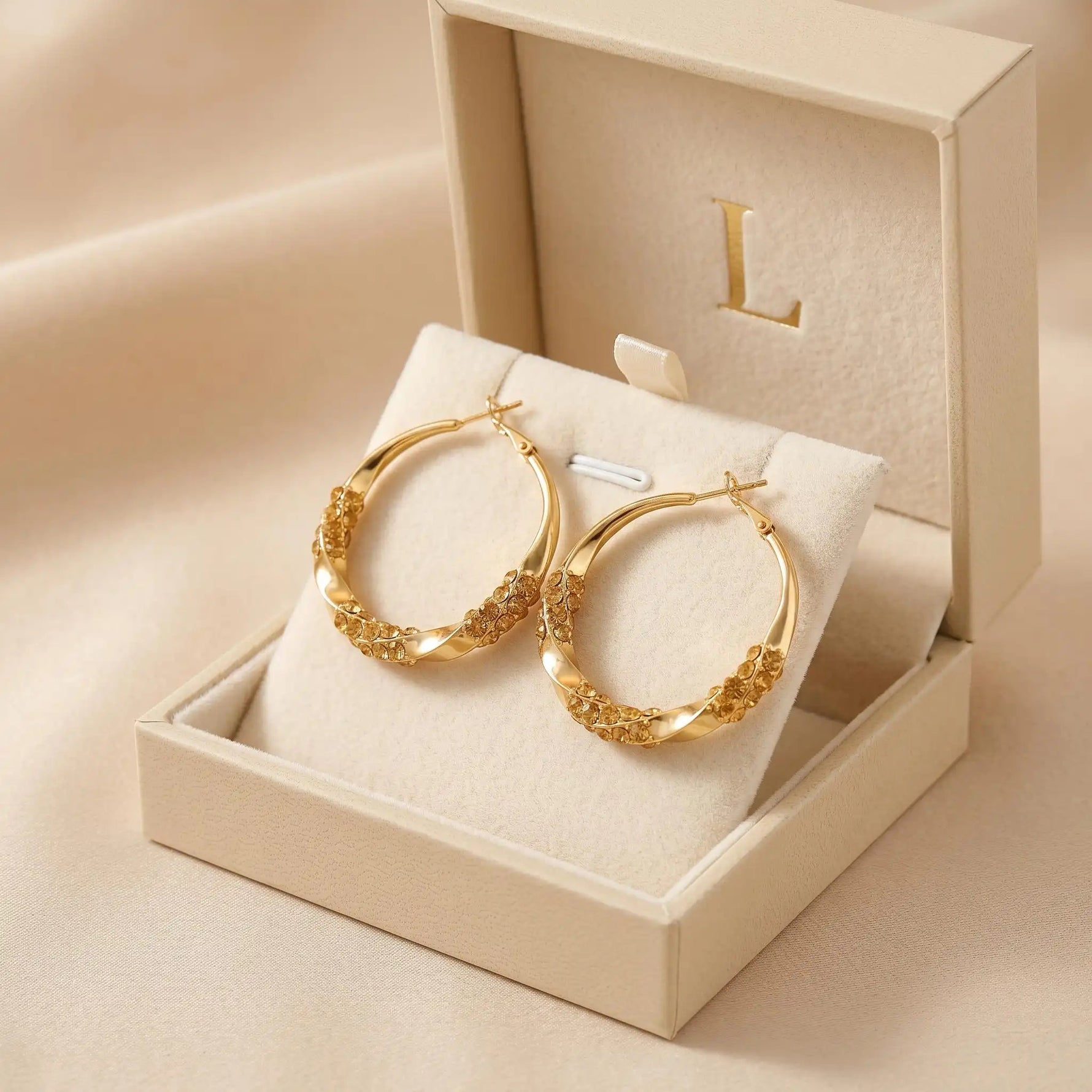 Twisted Chunky Round Minimalist Hoop Earrings