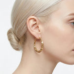 Twisted Chunky Round Minimalist Hoop Earrings