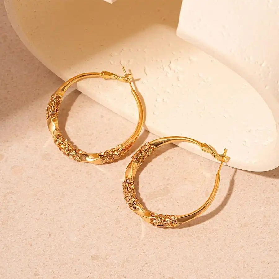Twisted Chunky Round Minimalist Hoop Earrings