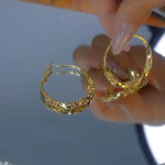 Twisted Chunky Round Minimalist Hoop Earrings