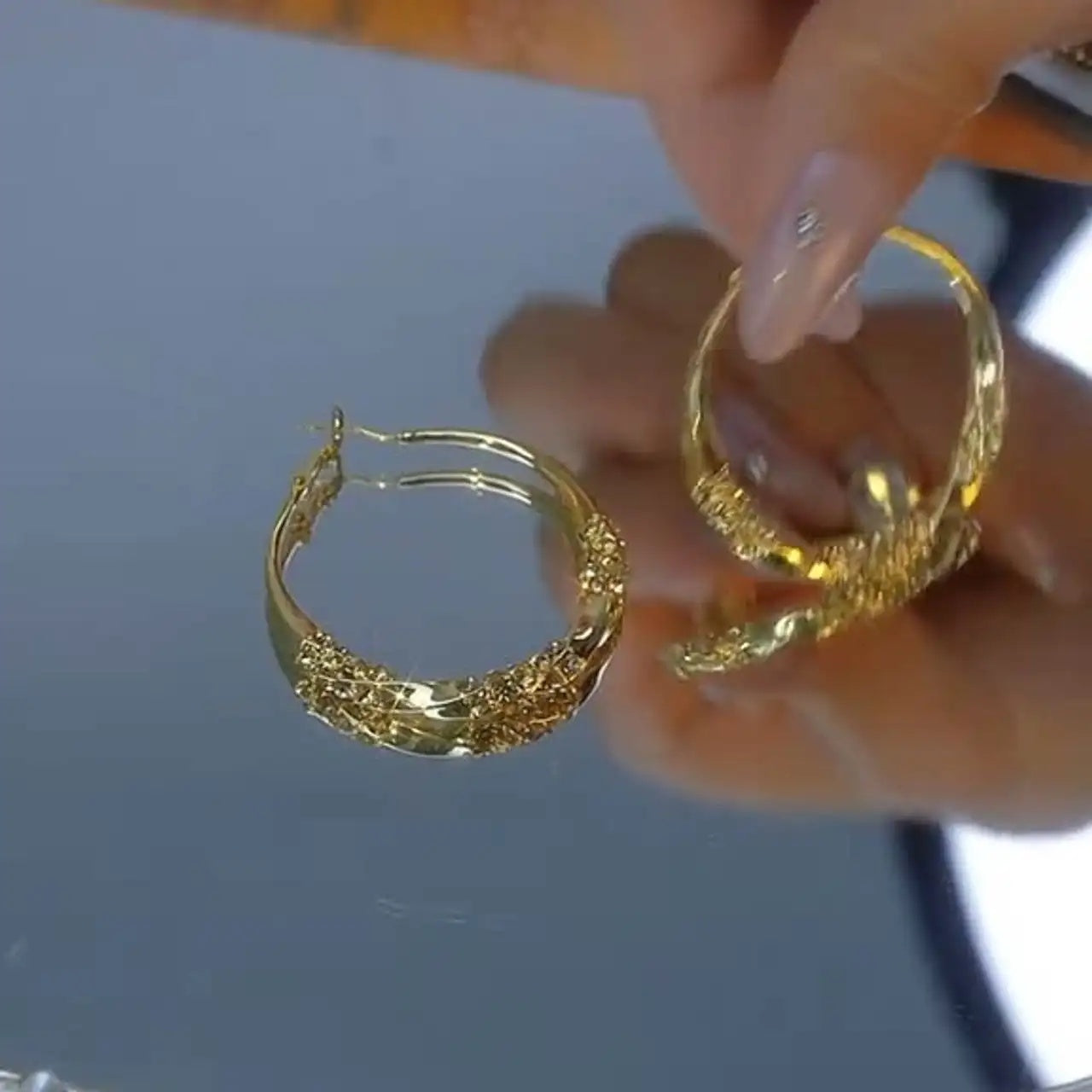 Twisted Chunky Round Minimalist Hoop Earrings