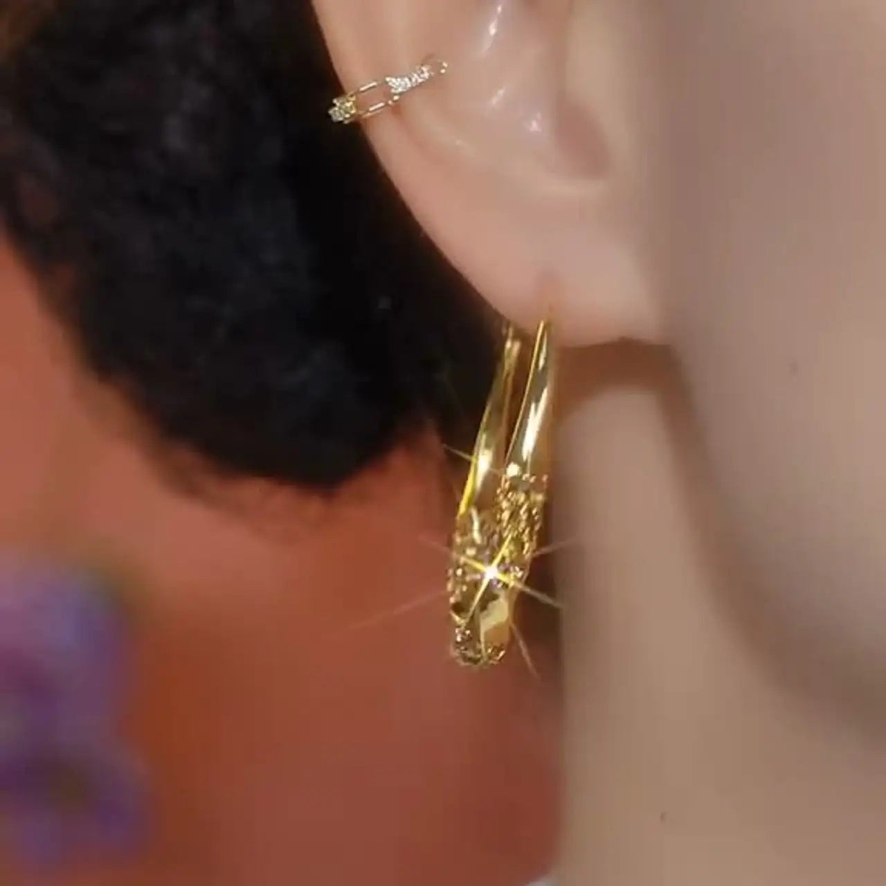 Twisted Chunky Round Minimalist Hoop Earrings