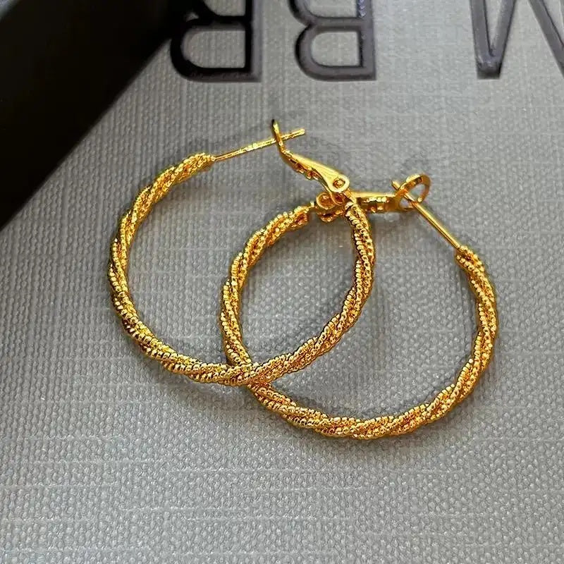 Twisted Metal Hoop Earrings