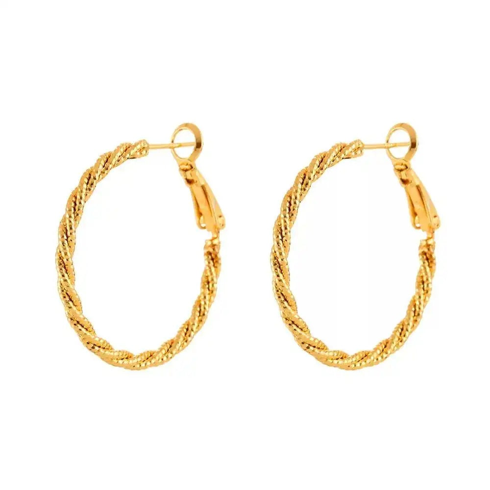 Twisted Metal Hoop Earrings