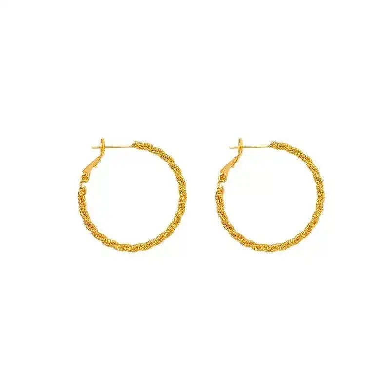 Twisted Metal Hoop Earrings