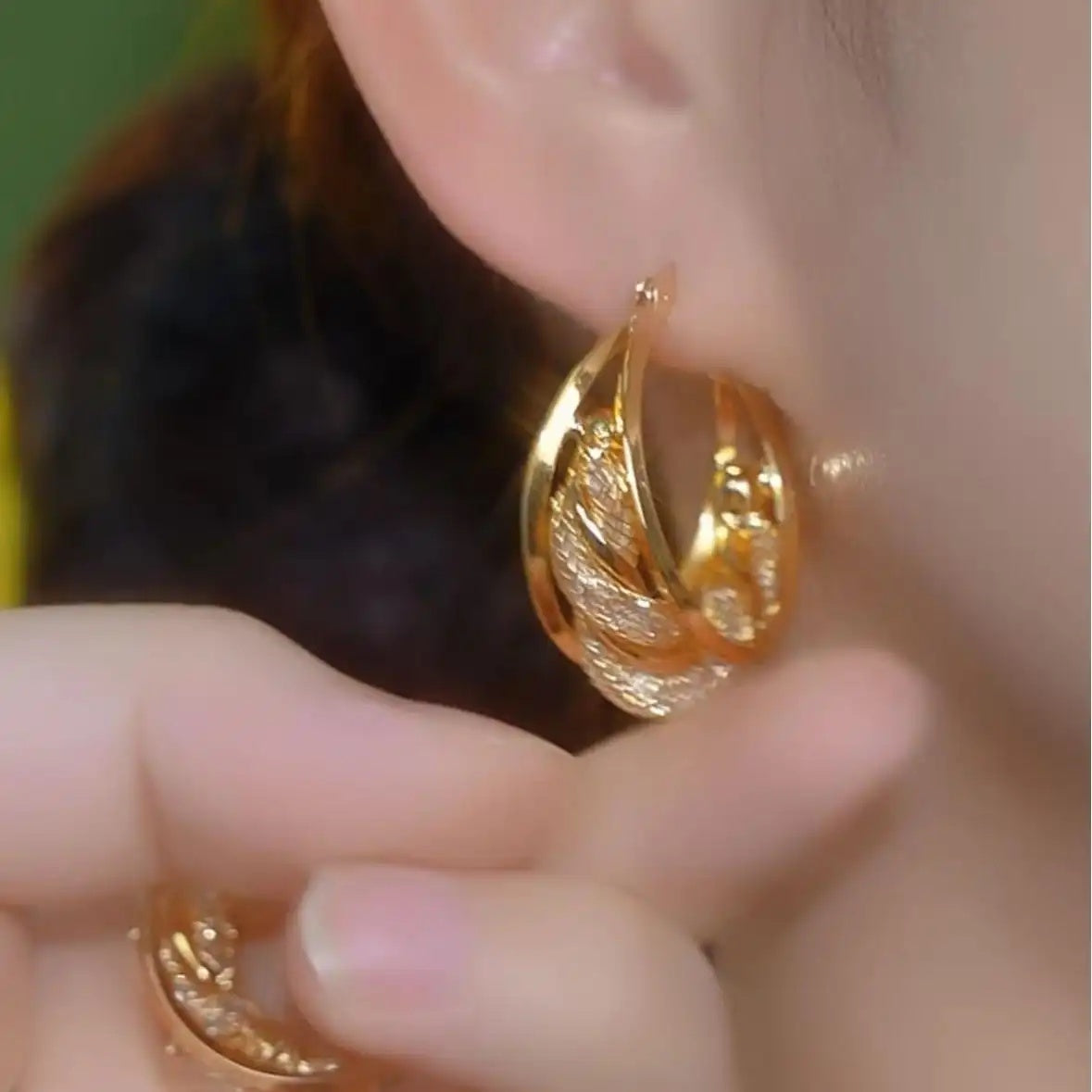 Twisted Spiral Hoop Earrings
