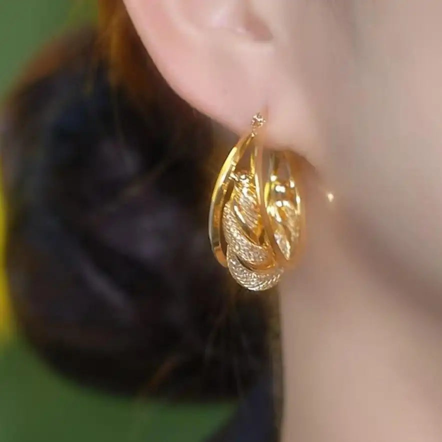 Twisted Spiral Hoop Earrings