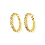 Two Tone Crystal Circle Hoop Earrings