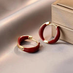 Two Tone Enamel Hoop Earrings