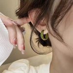 Two Tone Enamel Hoop Earrings