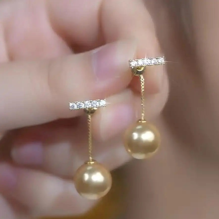 Two-Way Beige Pearl Earrings