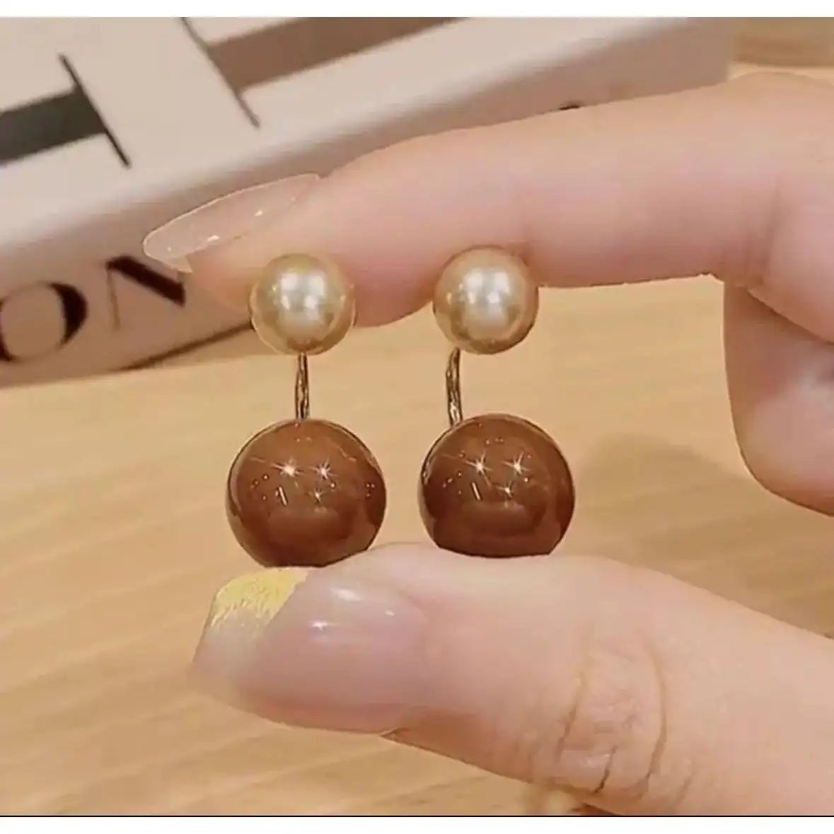 Two-Way Maillard Brown Stud Earrings