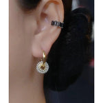 Two-Way Rice Bead Crystal Ear Cuffs