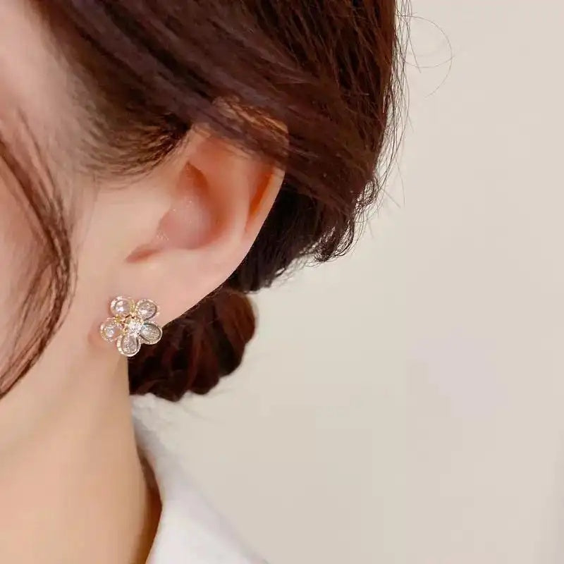 Two-Way Wear Flower Long Tassel Drop Earrings