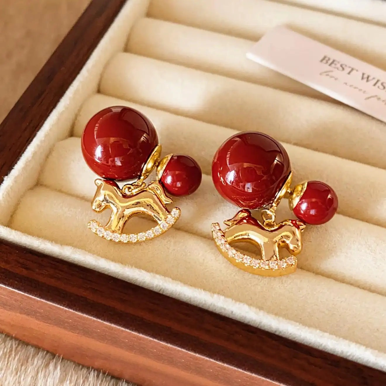 Two-Wear Flexible Small Horse Stud Earrings