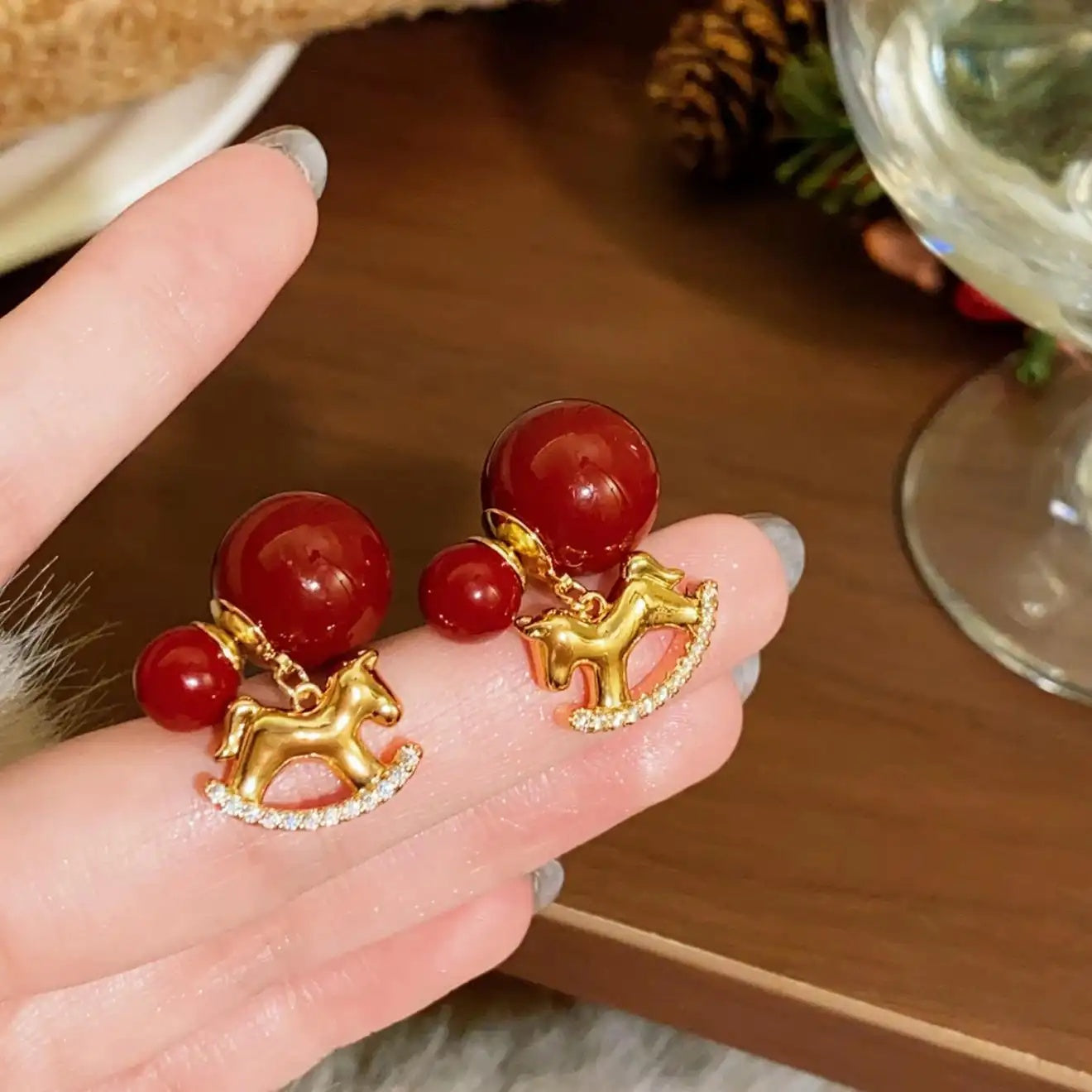 Two-Wear Flexible Small Horse Stud Earrings