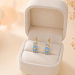 U-Shaped Imitation Turquoise and Faux Hoop Earrings