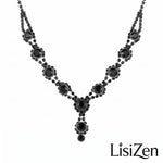 Vintage Black Crystal Jewelry Set