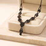 Vintage Black Crystal Jewelry Set