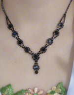 Vintage Black Crystal Jewelry Set