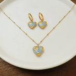 Vintage Blue Enamel Dripping Glaze Earrings
