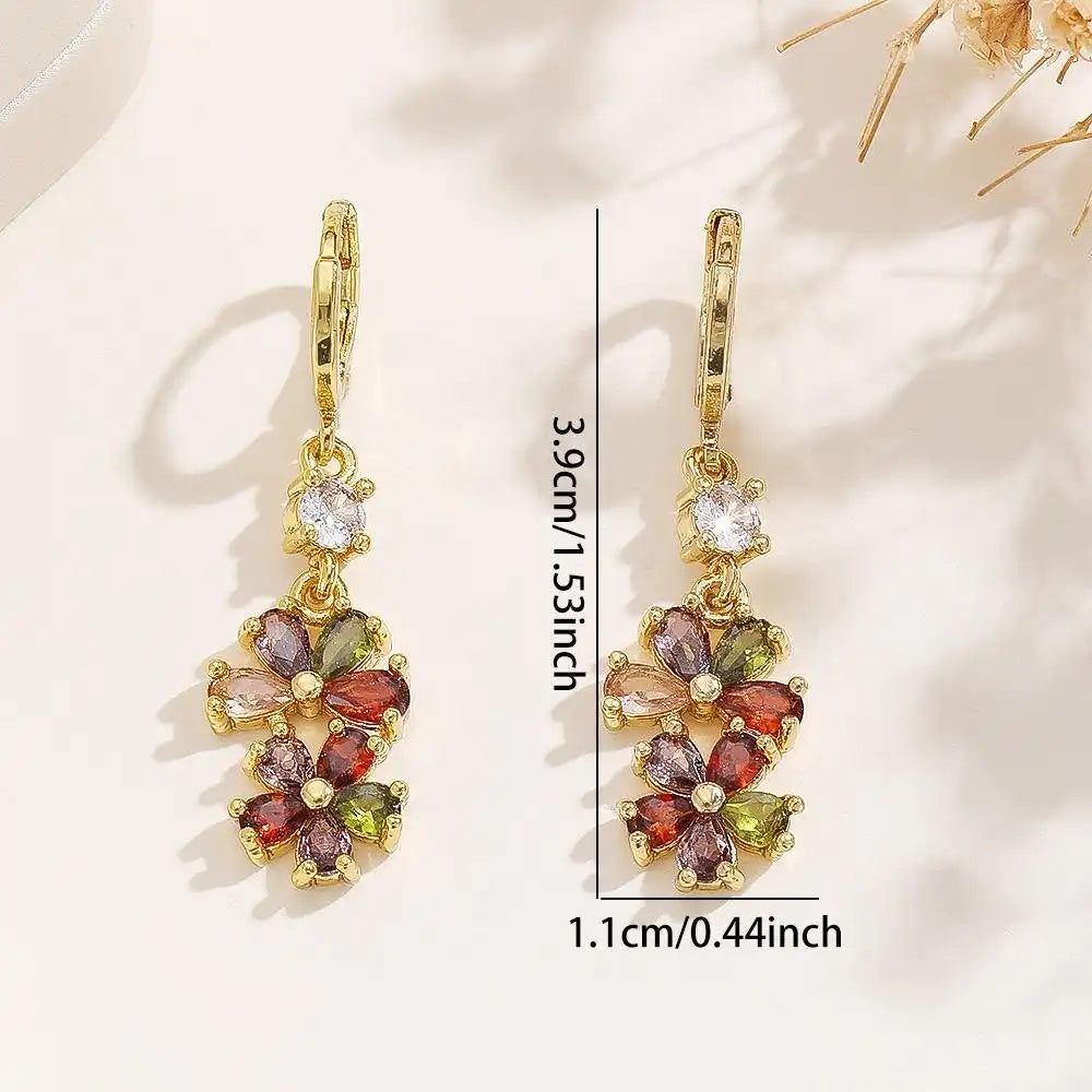 Vintage Colorful Crystal Earrings
