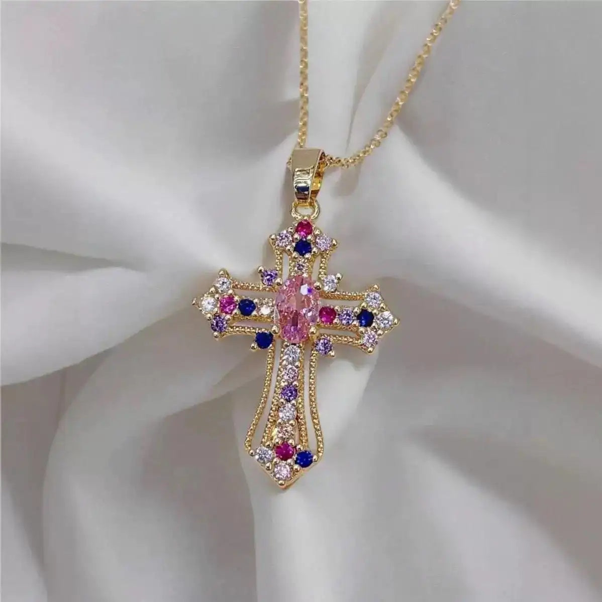 Vintage Cross Creative Commemorative Gift Pendant Necklace