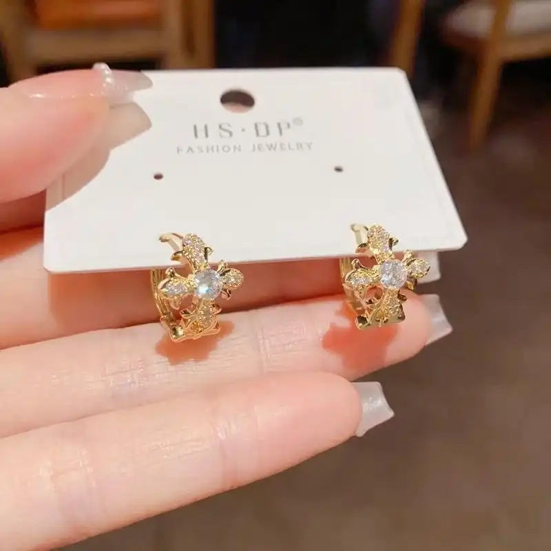 Vintage Cross Hoop Earrings