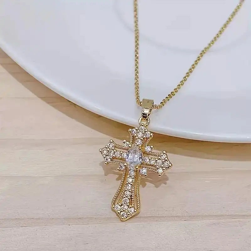 Vintage Cross Pendant Necklace