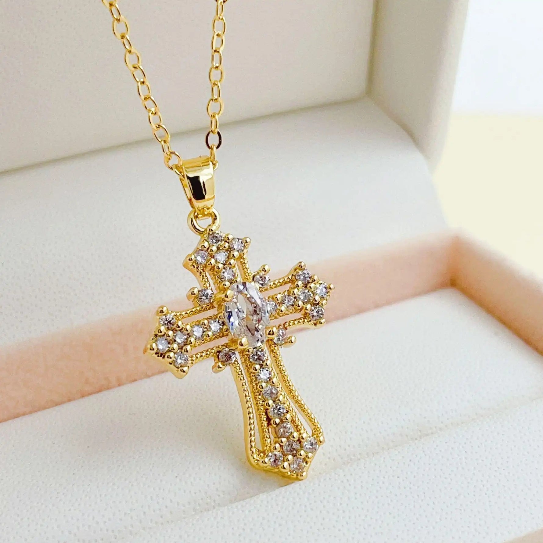 Vintage Cross Pendant Necklace