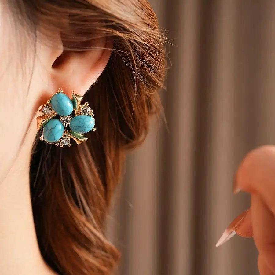 Vintage Crystal Ethnic Earrings