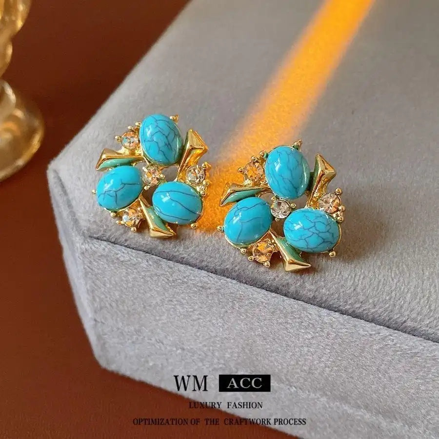 Vintage Crystal Ethnic Earrings
