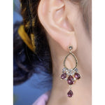 Vintage Crystal Tassel Drop Earrings