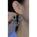 Vintage Ethnic Crystal Heavy Craftsmanship Drop Earrings
