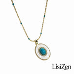 Vintage Faux Turquoise Shell Layered Necklace