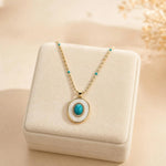 Vintage Faux Turquoise Shell Layered Necklace