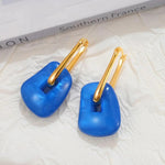 Vintage Geometric Resin Earrings