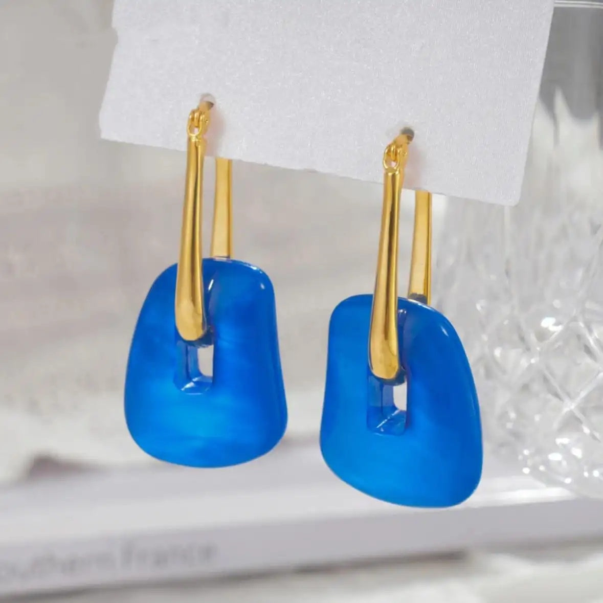 Vintage Geometric Resin Earrings