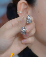Vintage Gold Coffee Crystal Teardrop Drop Earrings