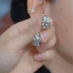 Vintage Gold Coffee Crystal Teardrop Drop Earrings